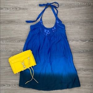 ❤️ MM Couture Blue Ombré Halter Swing Dress NWOT